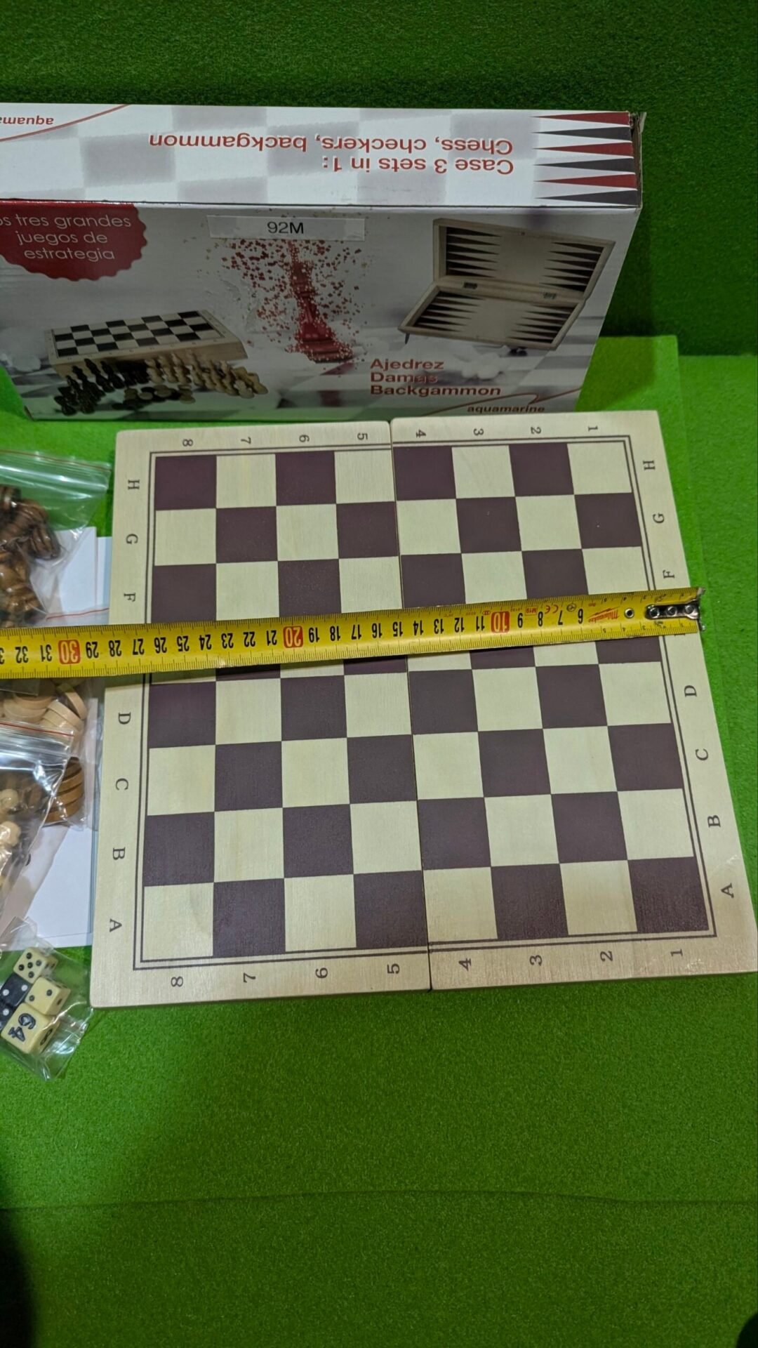 Foto 5 de Ajedrez damas y backgammon en estuche, 2 jugadores – Nuevo