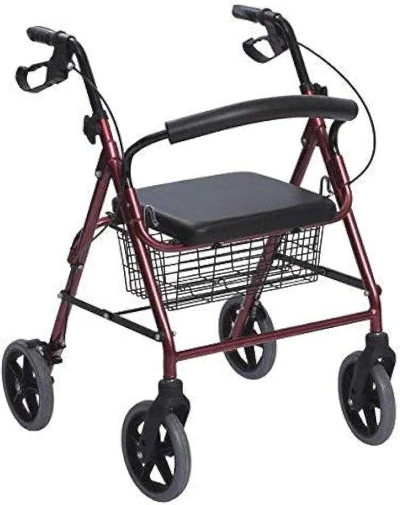 Andador de Aluminio Plegable Rojo 4 Ruedas – Andador Para Ancianos en Lalín, Pontevedra