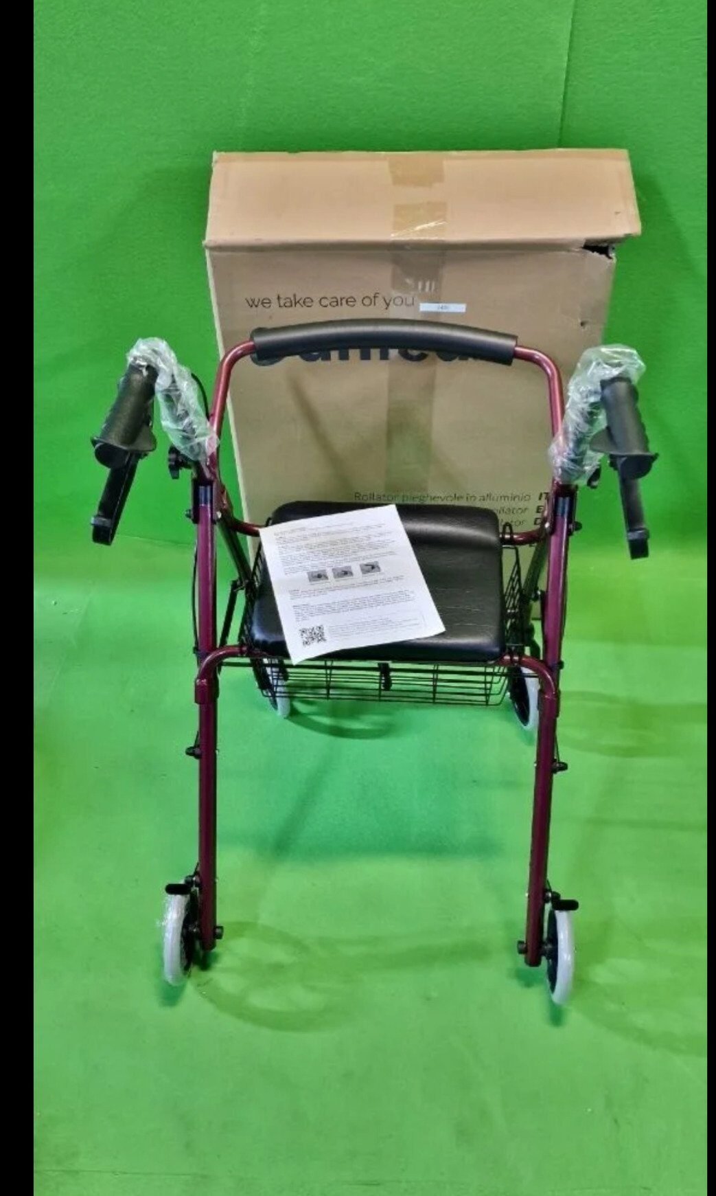 Foto 8 de Andador de Aluminio Plegable Rojo 4 Ruedas – Andador Para Ancianos