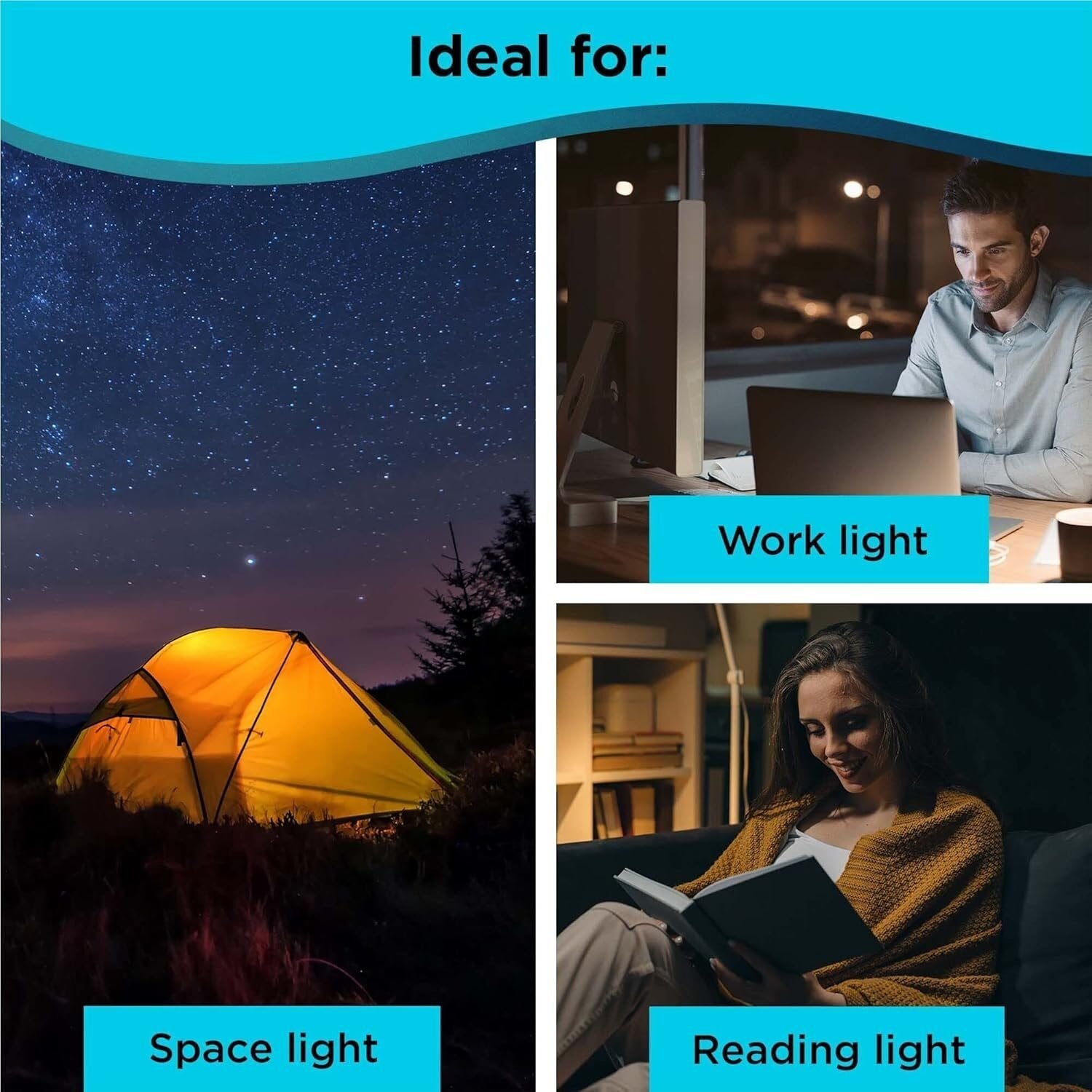 Foto 3 de BLACK+DECKER Luz de serpiente, uso para luz de libro, luz de escritorio y luz de