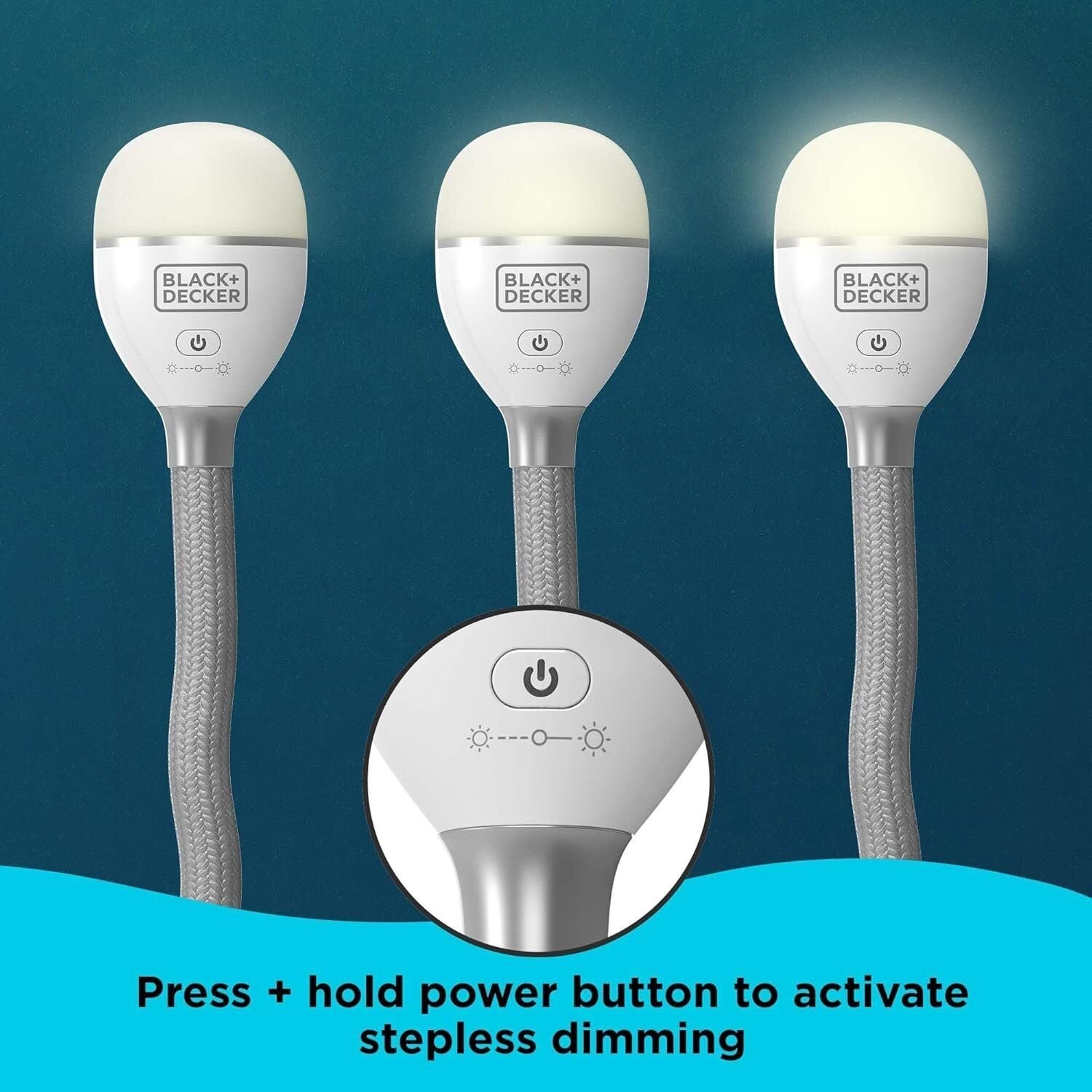 Foto 6 de BLACK+DECKER Luz de serpiente, uso para luz de libro, luz de escritorio y luz de
