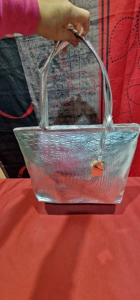 Foto 3 de Bolso de hombro para mujer, de piel sintética de cocodrilo