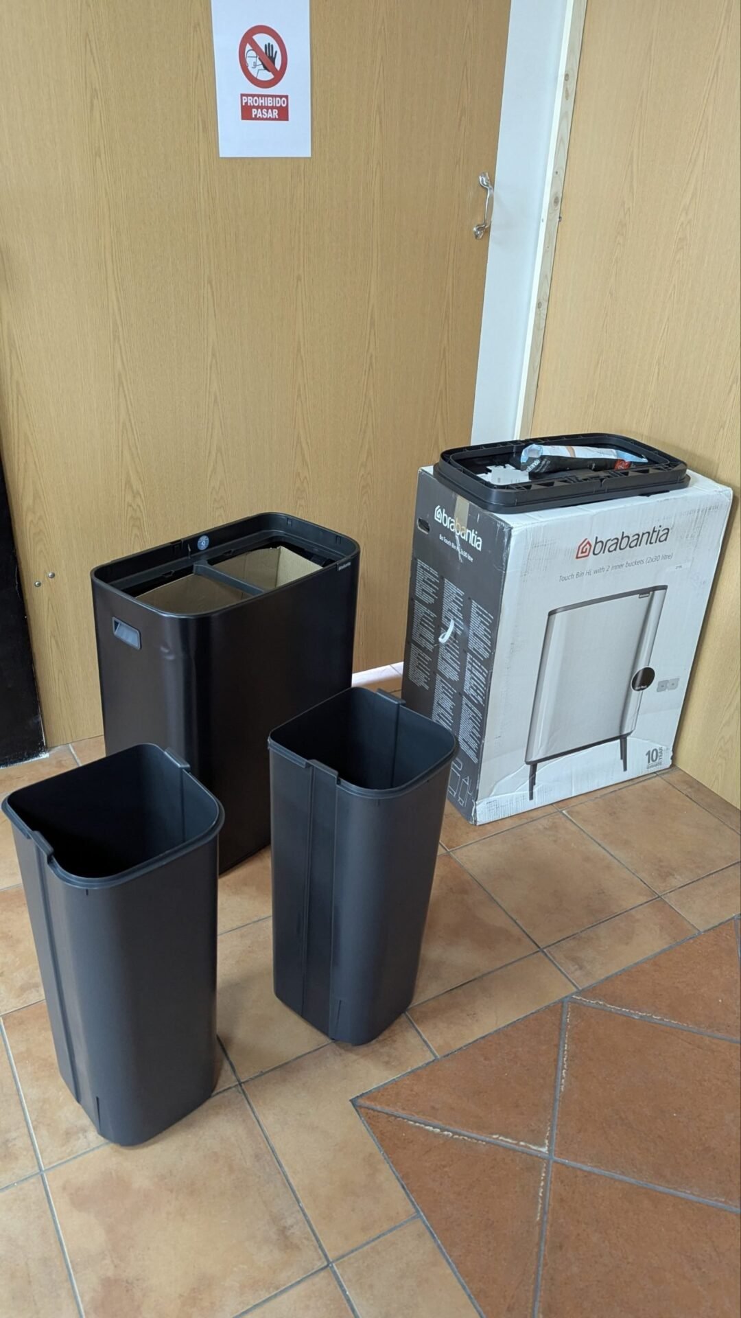 Foto 5 de Brabantia Cubo de basura Negro mate 60L