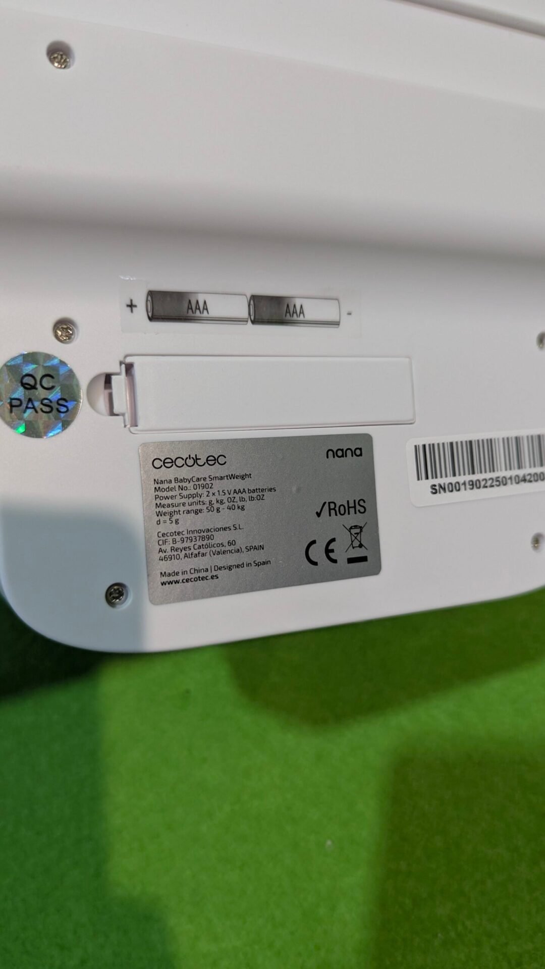 Foto 5 de Cecotec Báscula Bebé Digital Nana BabyCare SmartWeight. Pantalla LED