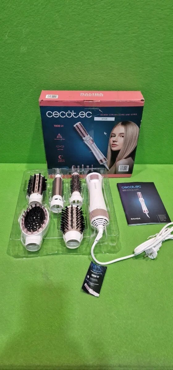 Foto 2 de Cecotec Cepillo de Aire Bamba CeramicCare 5in1Gyro. 1000 W, 5 Cabezales intercam