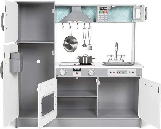 Foto 2 de Cocina de juguete, disposición en línea, de madera – Nuevo – Ref. 89BB.