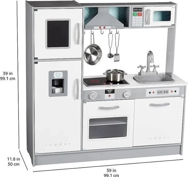Foto 4 de Cocina de juguete, disposición en línea, de madera – Nuevo – Ref. 89BB.
