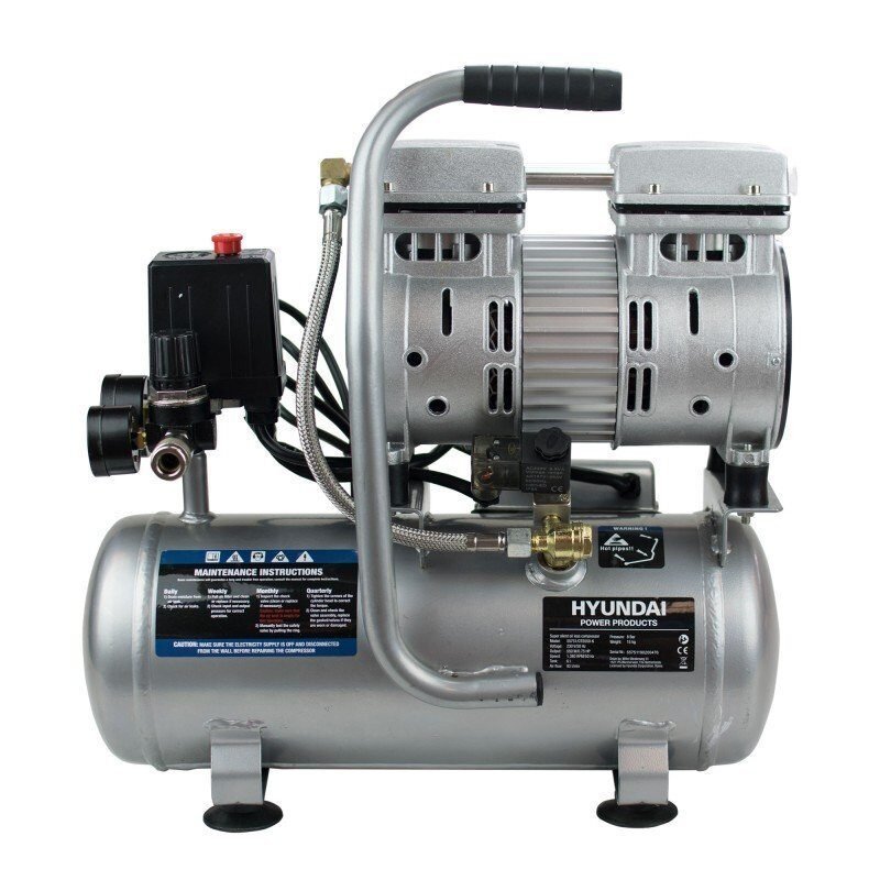 Foto 10 de Compresor Silencioso Hyundai HYAC6-07S 6L – 0.75HP + KIT DE REGALO (5 Piezas)