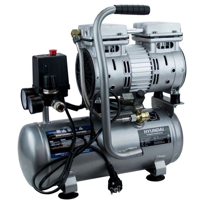 Foto 4 de Compresor Silencioso Hyundai HYAC6-07S 6L – 0.75HP + KIT DE REGALO (5 Piezas)