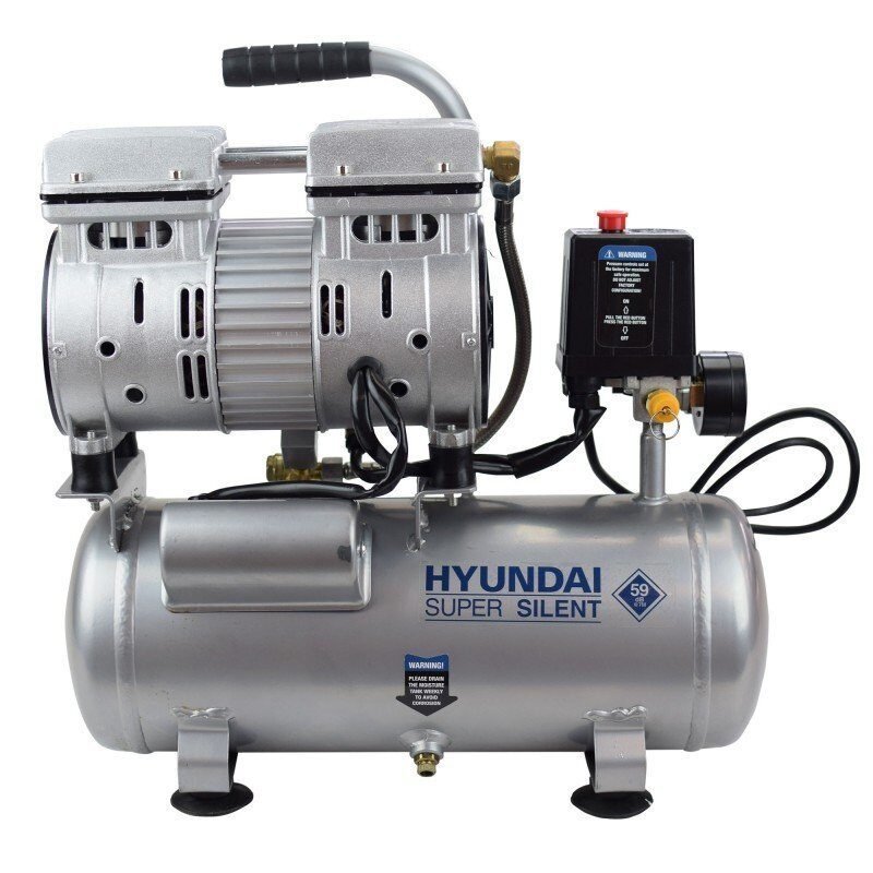 Foto 6 de Compresor Silencioso Hyundai HYAC6-07S 6L – 0.75HP + KIT DE REGALO (5 Piezas)