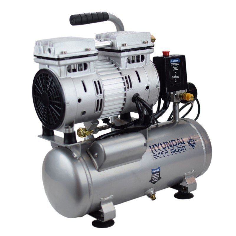 Foto 7 de Compresor Silencioso Hyundai HYAC6-07S 6L – 0.75HP + KIT DE REGALO (5 Piezas)