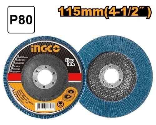 Disco de Láminas INGCO 115mm P80 – Óxido de Circonio para Acero Inoxidable en Lalín, Pontevedra