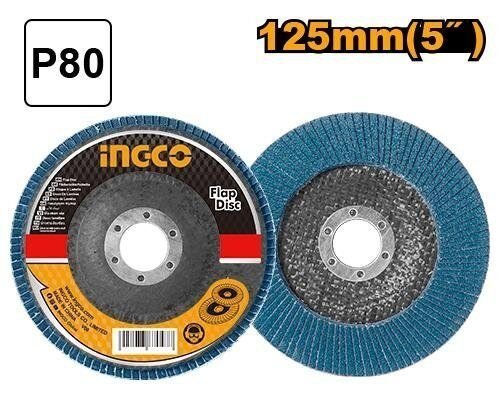 Discos de Láminas INGCO 125mm P80 – Óxido de Circonio para Acero Inoxidable en Lalín, Pontevedra