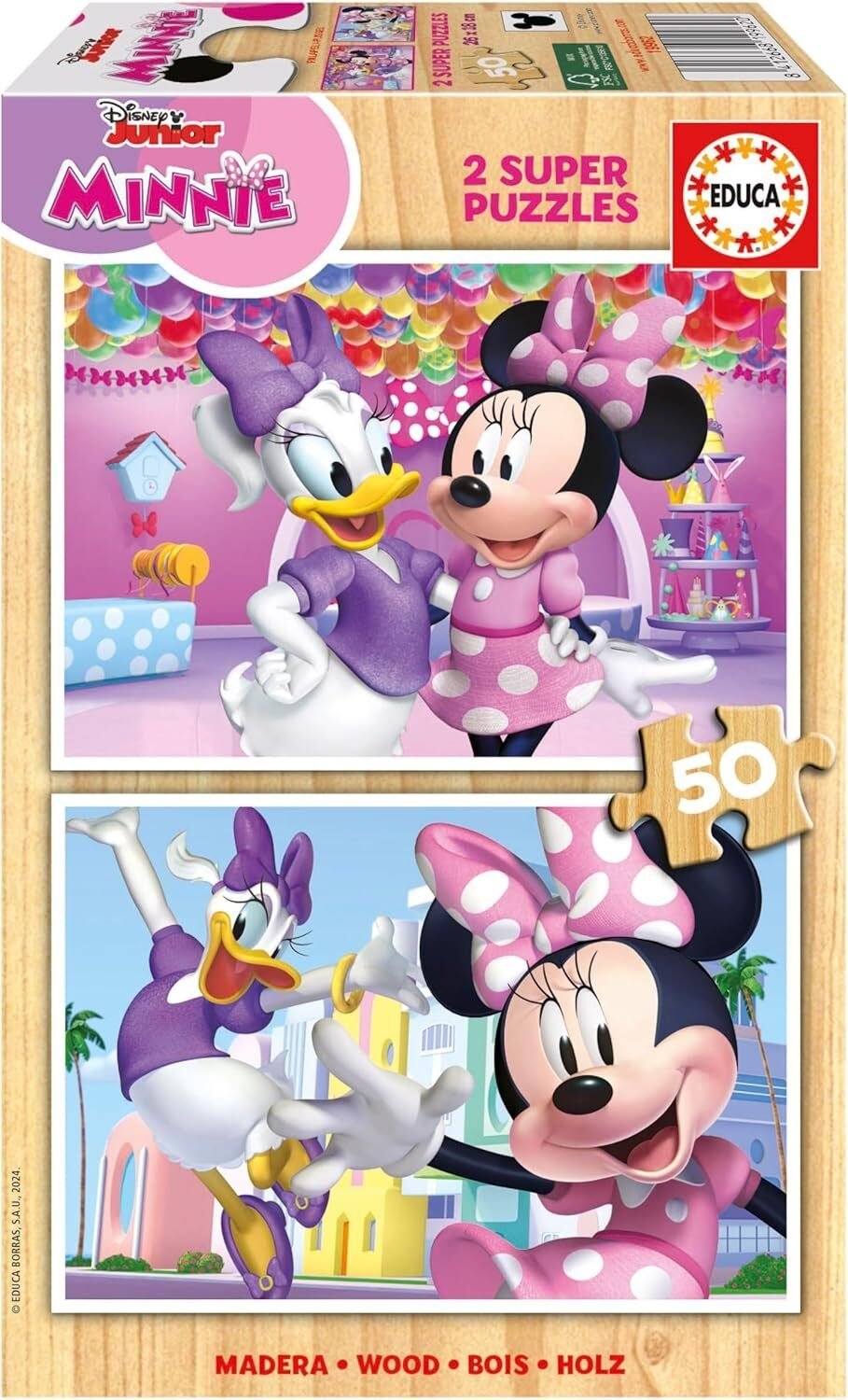 Educa – Minnie | Set de 2 Puzzles Infantiles de Madera con 50 Piezas en Lalín, Pontevedra
