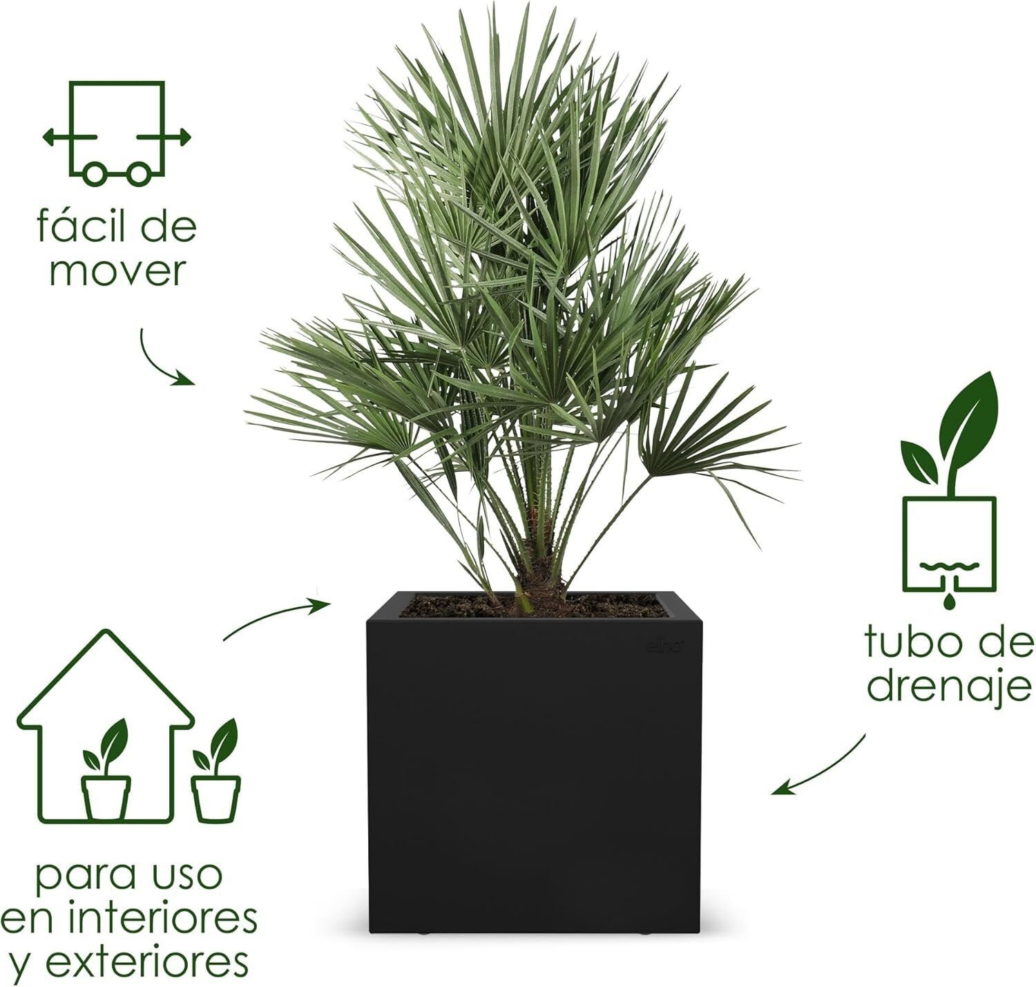 Elho Vivo Next Square 40 – Jardinera por Interior y Exterior en Lalín, Pontevedra