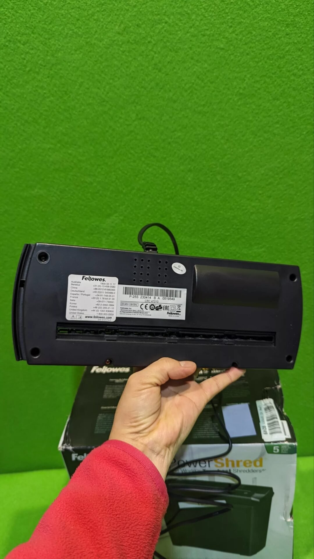 Foto 3 de Fellowes P-25S – Trituradora de Papel
