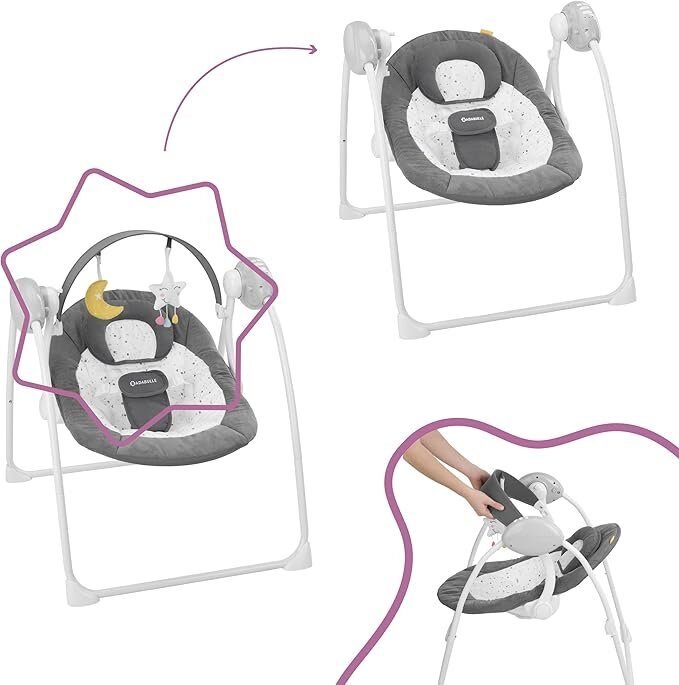 Hamaca y columpio para bebés eléctrico Badabulle Comfort Moonlight en Lalín, Pontevedra