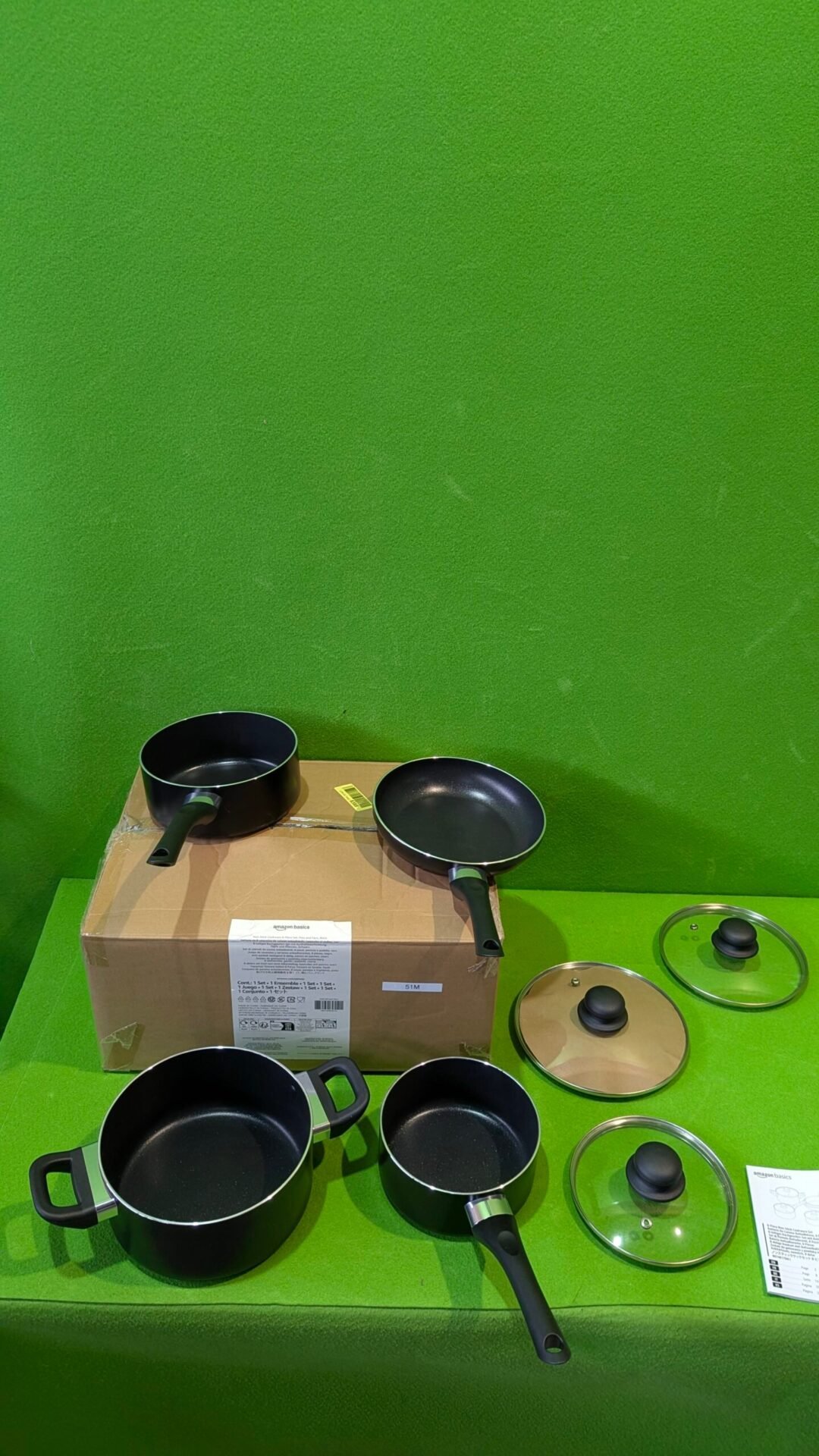 Foto 3 de Juego de utensilios de cocina antiadherentes, 7 Unidads (4 ollas + 3 tapas) falt