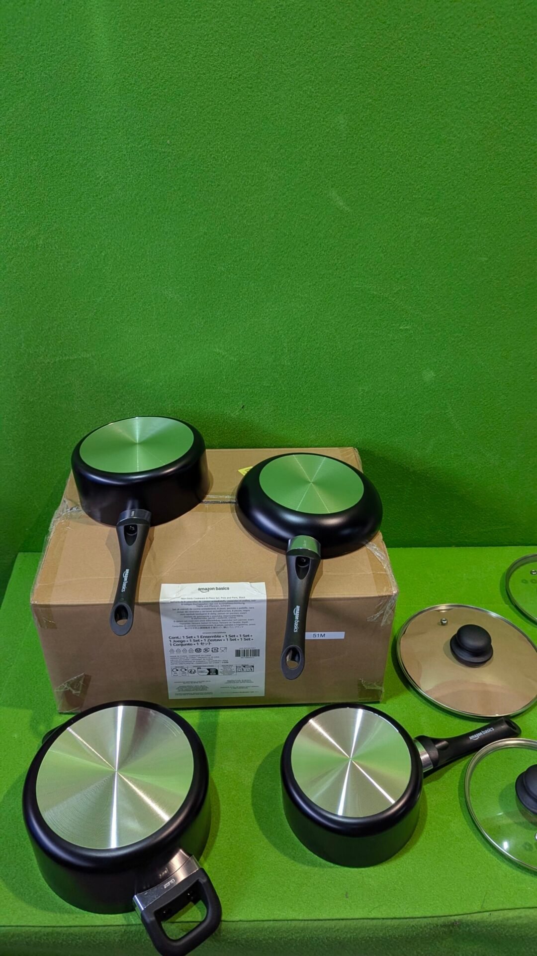 Foto 4 de Juego de utensilios de cocina antiadherentes, 7 Unidads (4 ollas + 3 tapas) falt