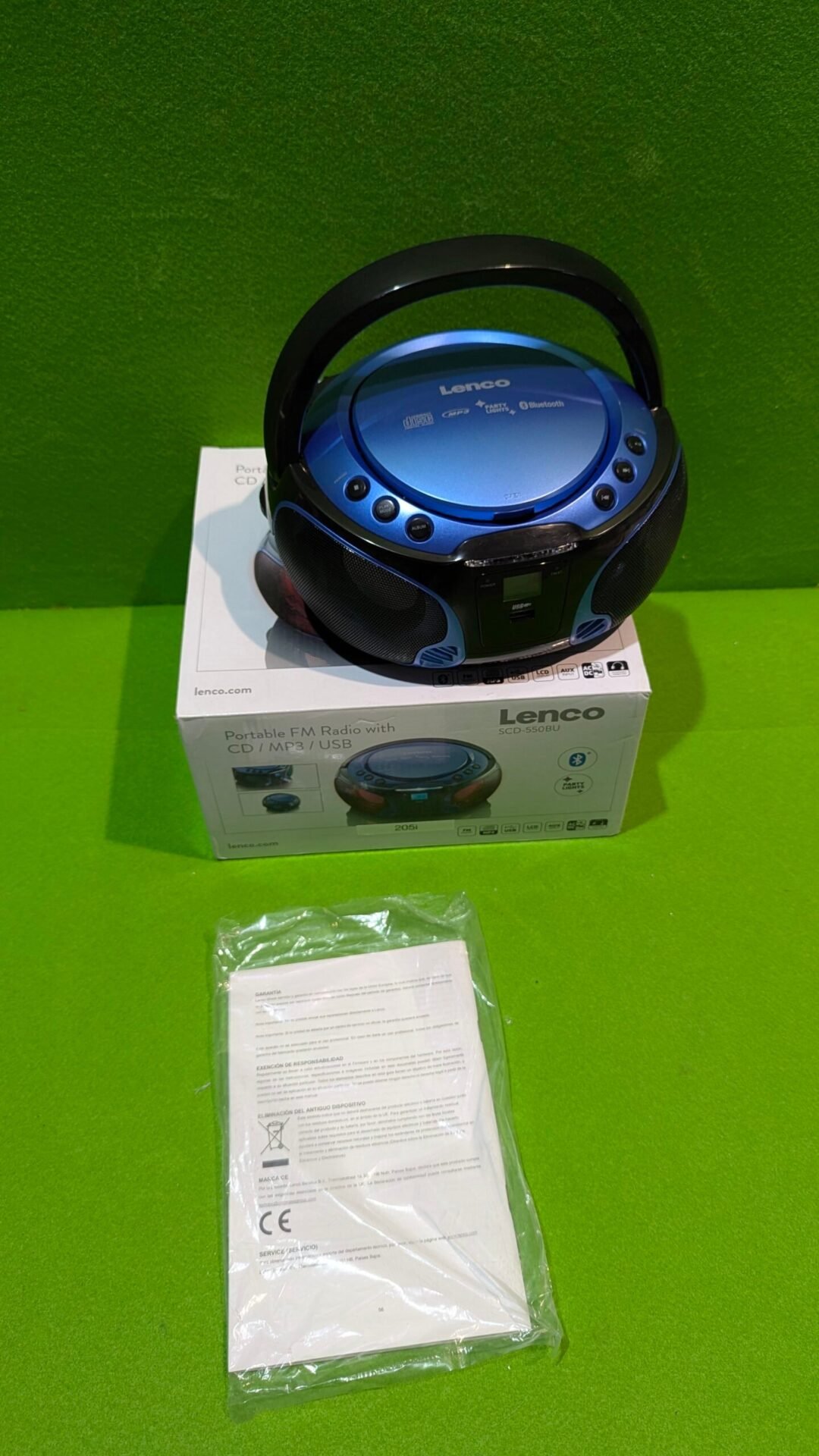Foto 2 de Lenco Radio CD Portátil SCD-550BU Azul, Bluetooth, USB, Radio FM