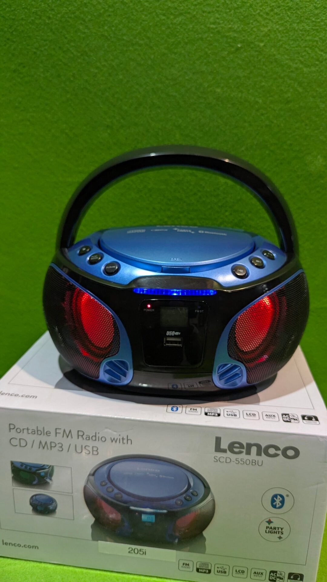 Foto 3 de Lenco Radio CD Portátil SCD-550BU Azul, Bluetooth, USB, Radio FM