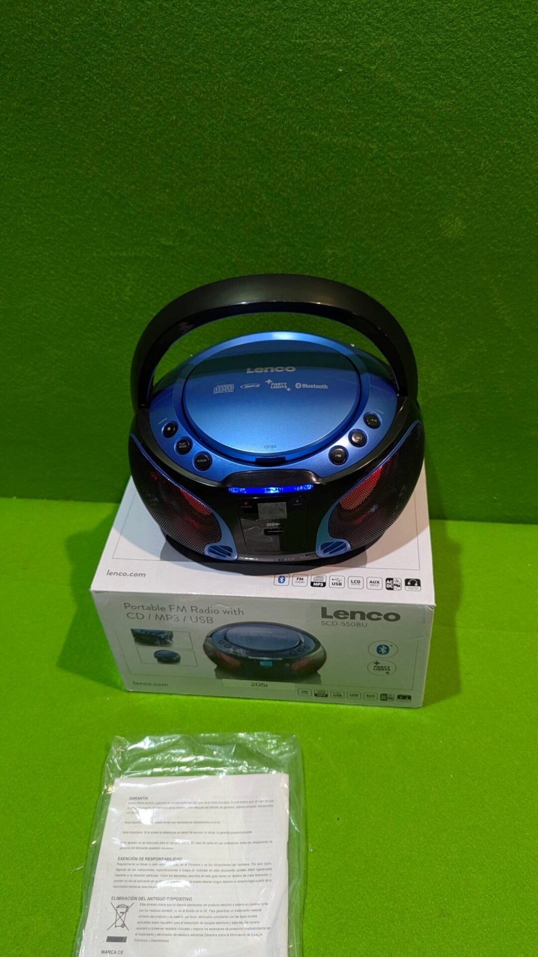 Foto 5 de Lenco Radio CD Portátil SCD-550BU Azul, Bluetooth, USB, Radio FM