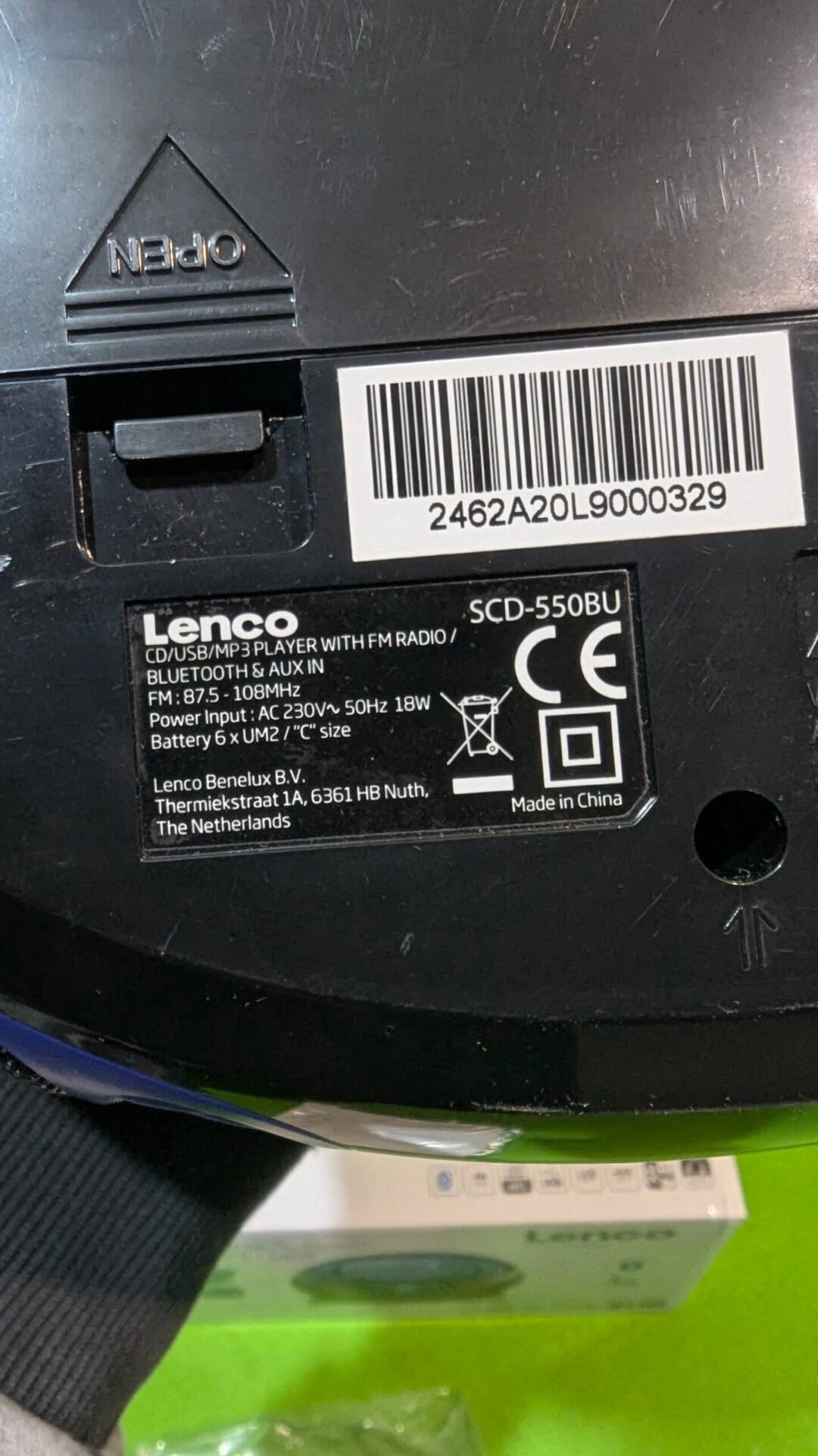 Foto 6 de Lenco Radio CD Portátil SCD-550BU Azul, Bluetooth, USB, Radio FM