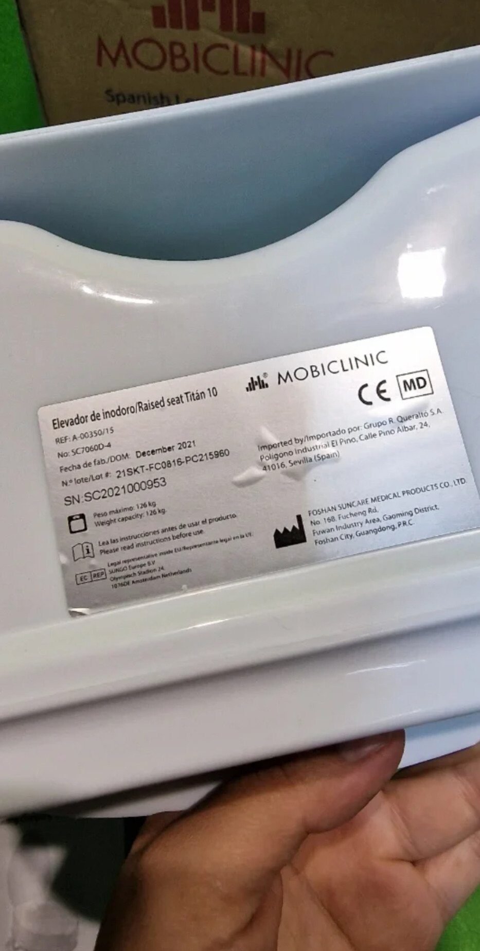 Foto 5 de Mobiclinic®, Elevador WC para adulto, Con tapa, 10 cm