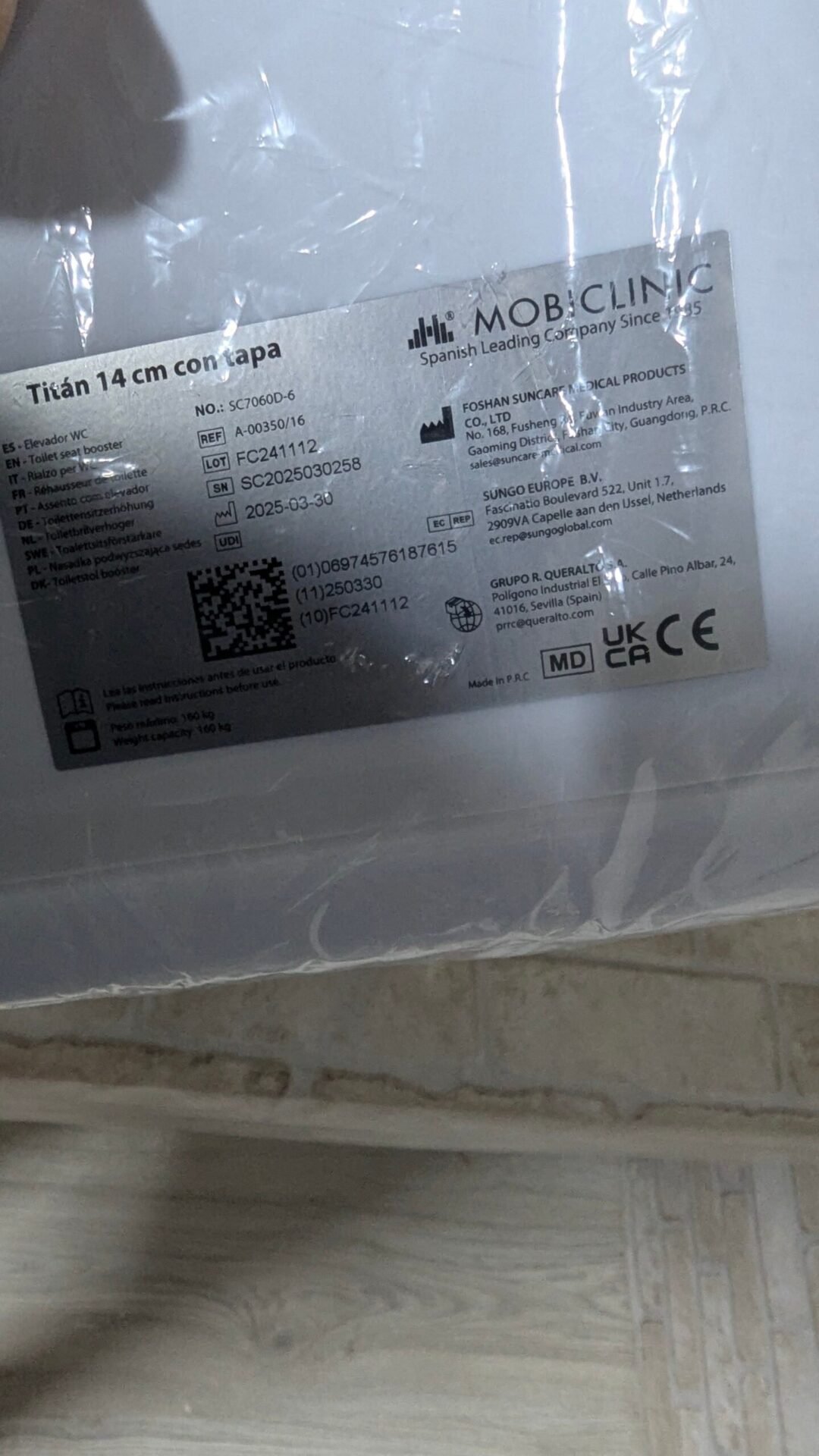 Foto 7 de Mobiclinic®, Elevador wc para adulto, Con tapa, 14 cm – Nuevo – Ref. 435M