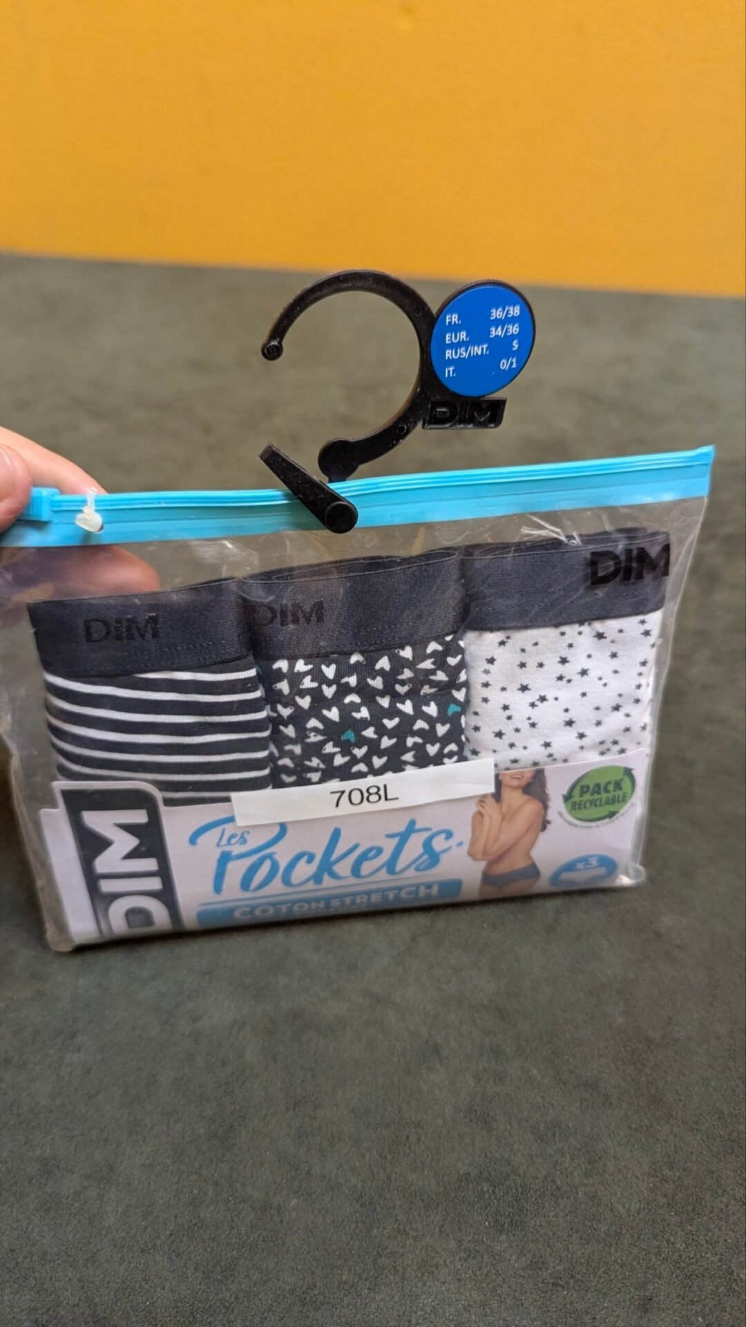 Foto 2 de Pack 3 slips DIM Les Pockets algodón stretch