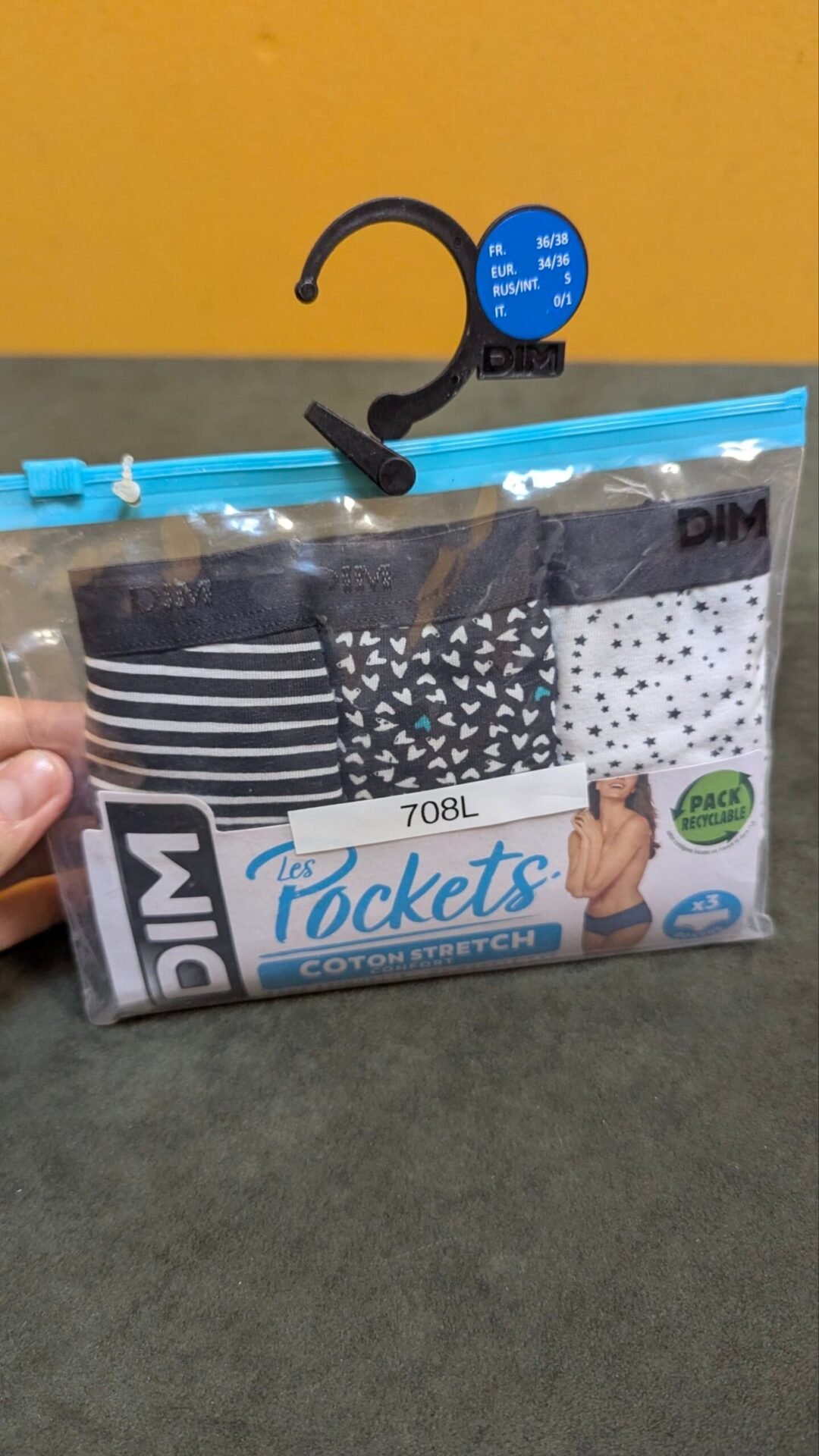Foto 4 de Pack 3 slips DIM Les Pockets algodón stretch