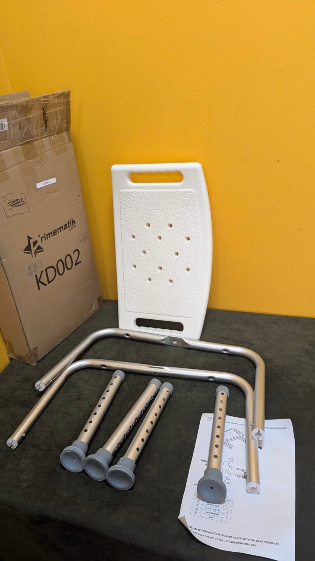 Foto 4 de PrimeMatik Taburete de ducha para peso max 110 Kg