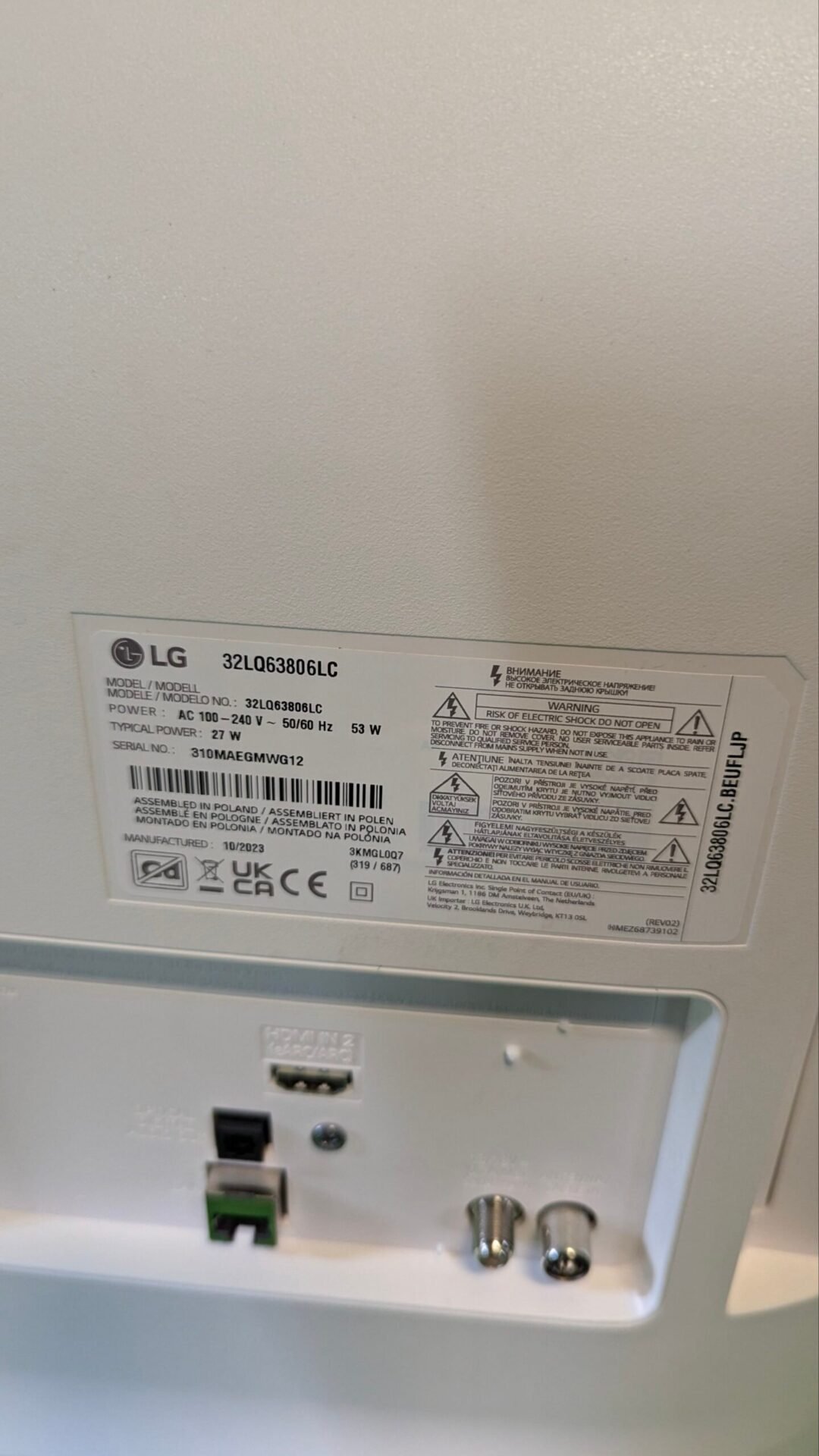 Foto 6 de REPUESTOS LG Televisor LG 32LQ63806LC – Smart TV webOS22