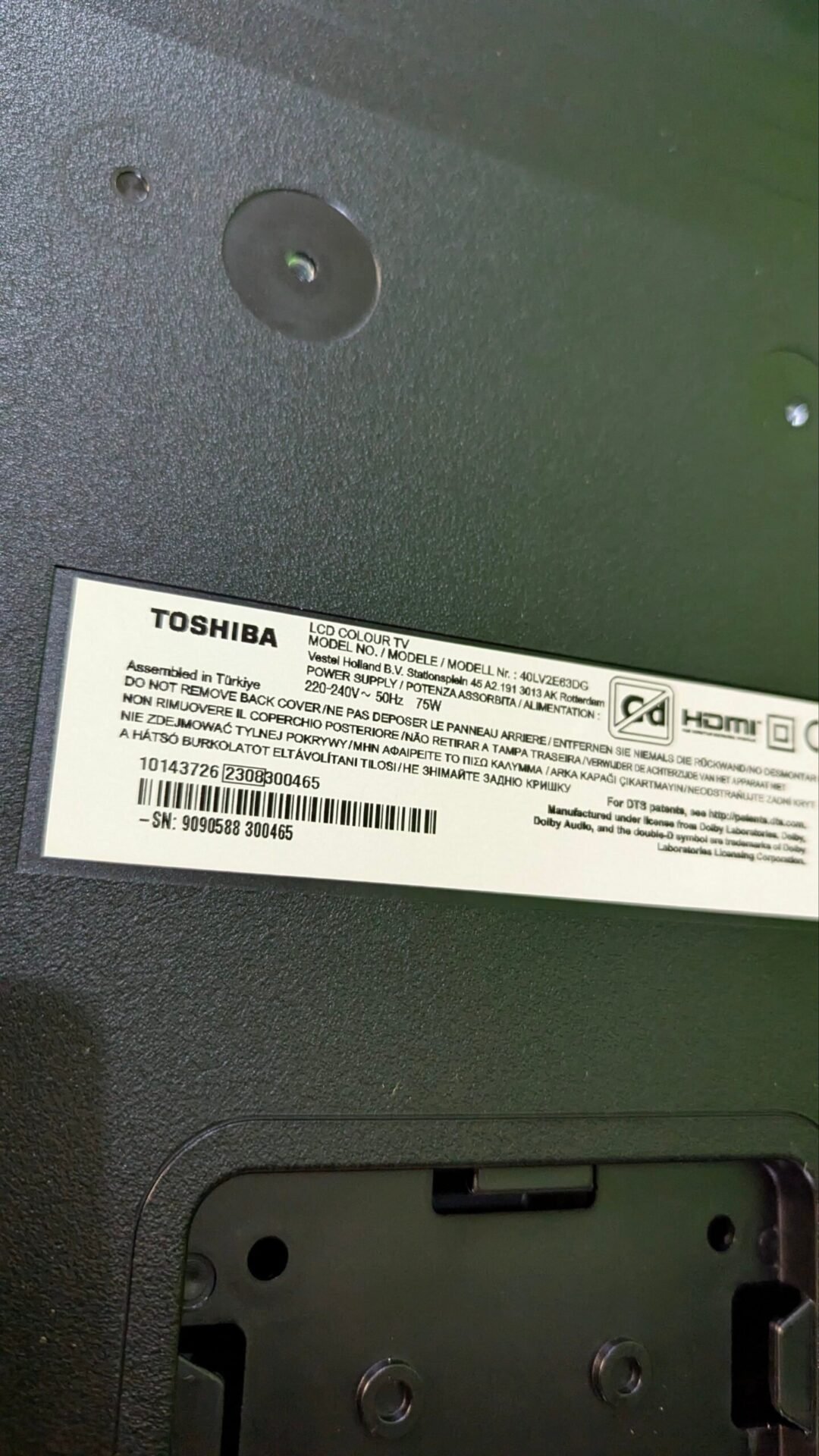 Foto 5 de REPUESTOS TOSHIBA 40LV2E63DG Smart TV de 40″