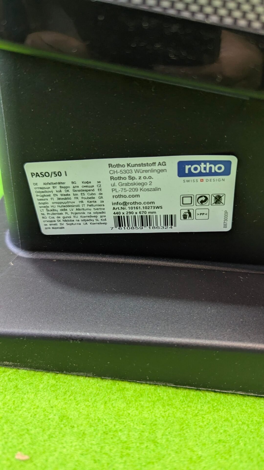 Foto 9 de Rotho Cubo de basura Paso de 50 litros para separación de residuos con tapa y pe