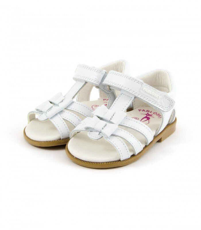 Sandalia Pablosky de piel en T con velcro y lazos talla 20 en Lalín, Pontevedra