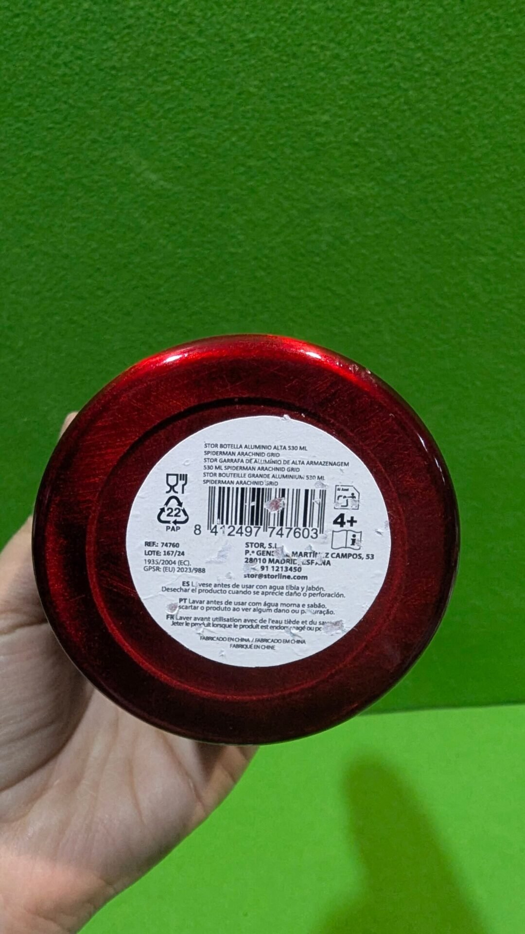 Foto 5 de Stor Botella De Agua Infantil Reutilizable De Aluminio De 530 Ml De Spider-man